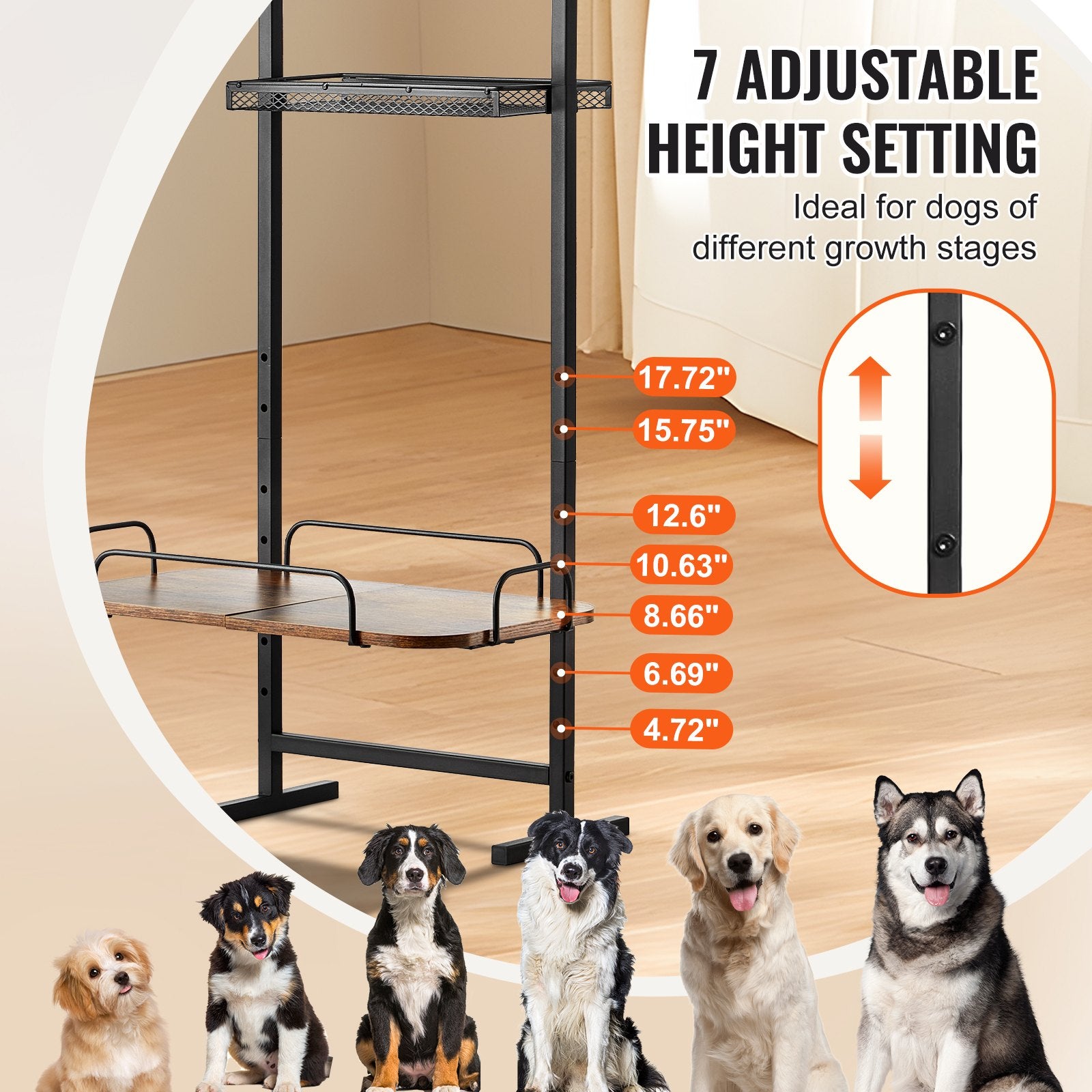 Elevated Pet Feeding Station with Storage Shelves – Raised Dog Bowl Stand & Food Storage Organiser