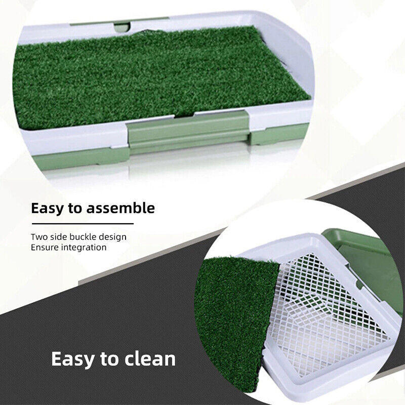 CalmPaws™ Indoor Dog Potty Training Mat – Grass Loo Tray for Puppies & Dogs